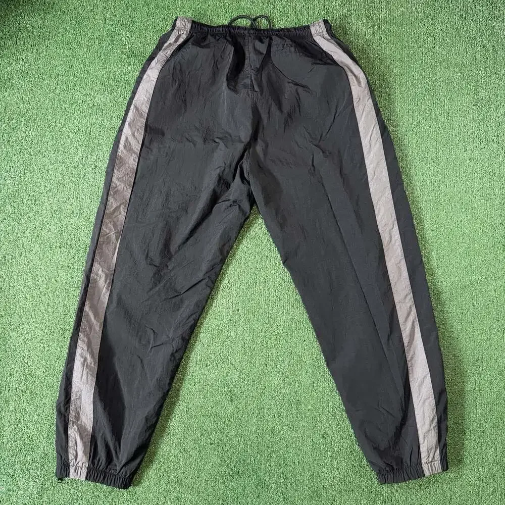 Y2K Nike Air Jordan Track Pants Baggy Streetwear Black Gray Embroidered
